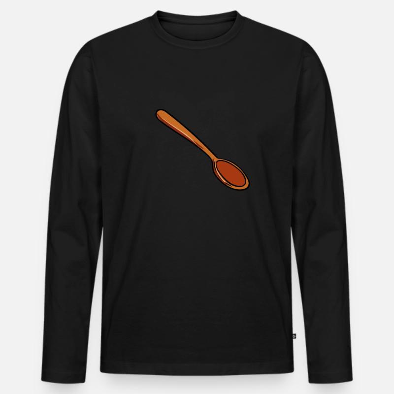 Holzlöffel - Männer Premium Bio Langarmshirt - Schwarz