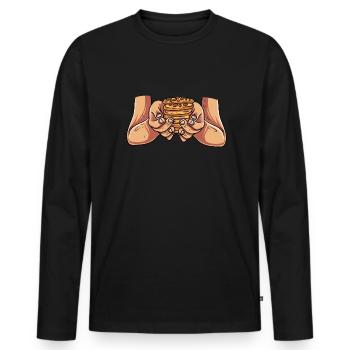Cuisson des biscuits - T-shirt manches longues Premium bio Homme - noir - Devant - Nico (187cm)