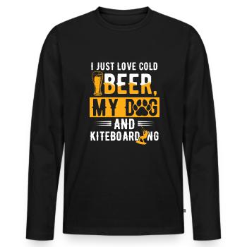 Bier Hund Windsurfen Kiteboarder - Männer Premium Bio Langarmshirt - Schwarz - Vorne - Nico (187cm)