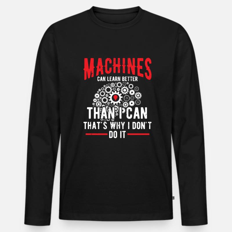 AI Machine Programming Robot Engineer - Men's Premium Organic Long Sleeve Shirt - black
