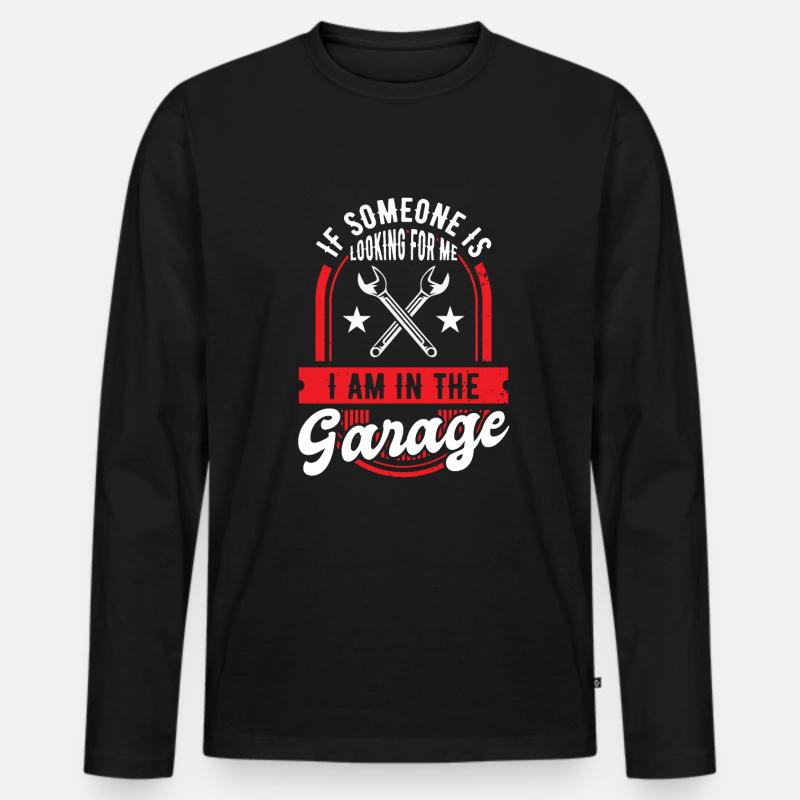 Garage Auto Handwerker - Männer Premium Bio Langarmshirt - Schwarz