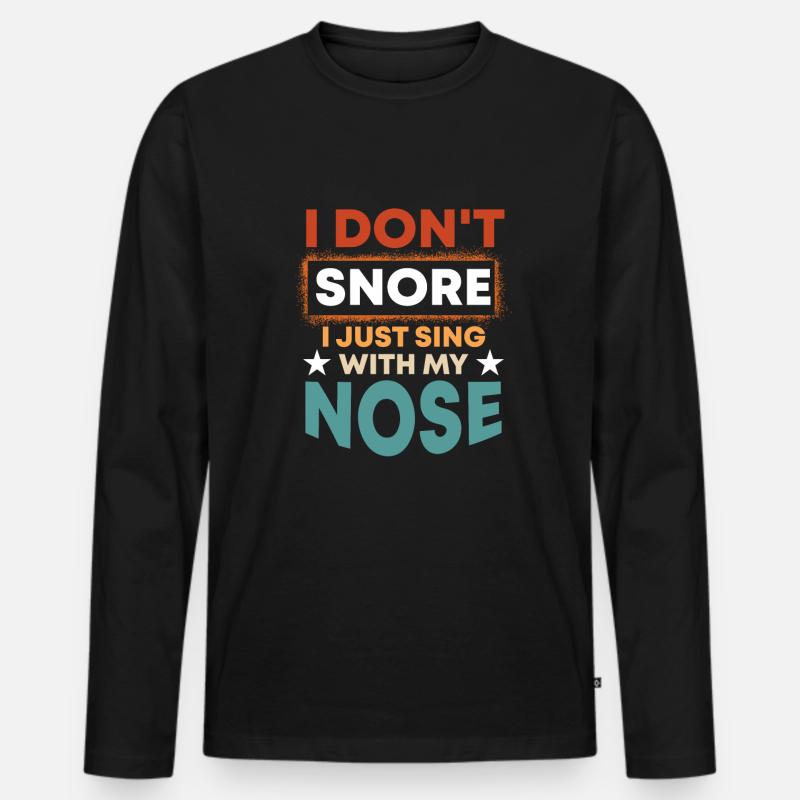 Schnarchen Kichern Geräusch Atmen Schnarchen - Männer Premium Bio Langarmshirt - Schwarz