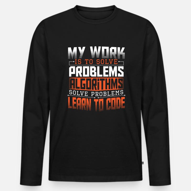 HTML Computer Engineer Hacker - Men's Premium Organic Long Sleeve Shirt - black