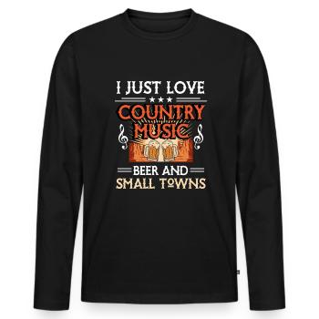 Folk Songs Beer Country Music - Men's Premium Organic Long Sleeve Shirt - black - Front - Nico (187cm)