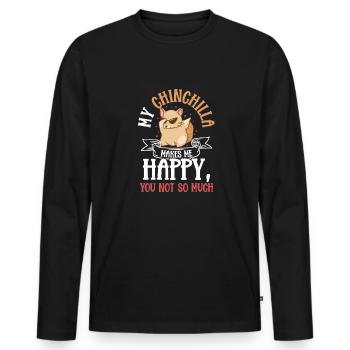 Chinchilla Zoology - Men's Premium Organic Long Sleeve Shirt - black - Front - Nico (187cm)