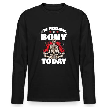 Goth Halloween osseux aujourd’hui squeletté - T-shirt manches longues Premium bio Homme - noir - Devant - Nico (187cm)