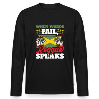 Jamaïcain Rastafari Punk Rap Rastafari Rastafarian - T-shirt manches longues Premium bio Homme - noir - Devant - Nico (187cm)