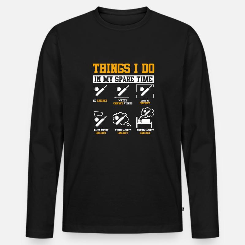 Cricket Schläger - Männer Premium Bio Langarmshirt - Schwarz