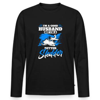 Snowmobiling Snow lovers Sledging - Men's Premium Organic Long Sleeve Shirt - black - Front - Nico (187cm)