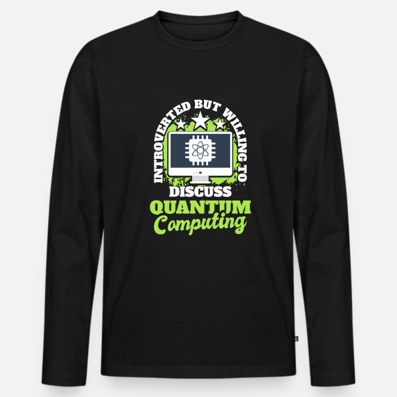 Quantencomputer Quantenmechanik - Männer Premium Bio Langarmshirt - Schwarz