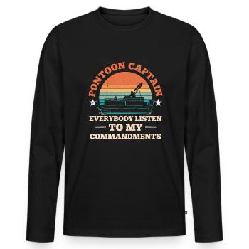 Dock boat motor boating captain - Men's Premium Organic Long Sleeve Shirt - black - Front - Nico (187cm)