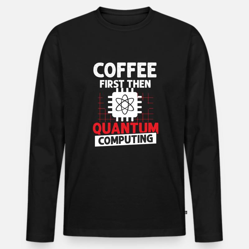 Quantenphysik Qubit - Männer Premium Bio Langarmshirt - Schwarz