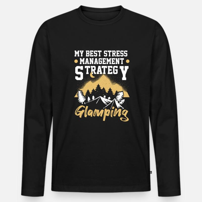 Glamping Camping Glamper - Männer Premium Bio Langarmshirt - Schwarz