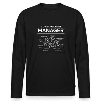 Responsable du site - T-shirt manches longues Premium bio Homme - noir - Devant - Nico (187cm)