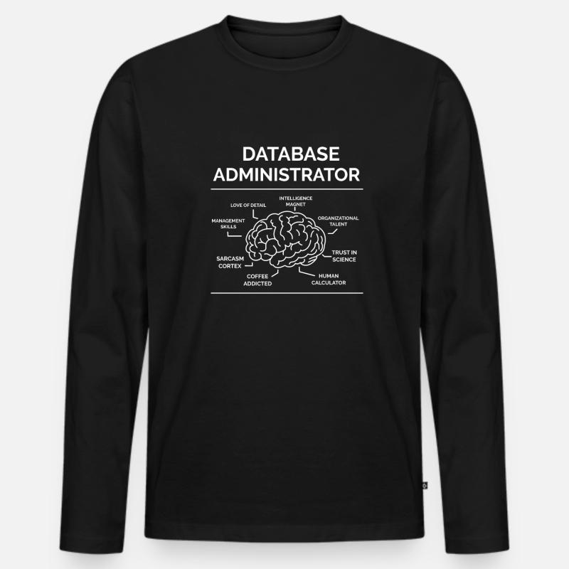 Datenbank Administrator - Männer Premium Bio Langarmshirt - Schwarz