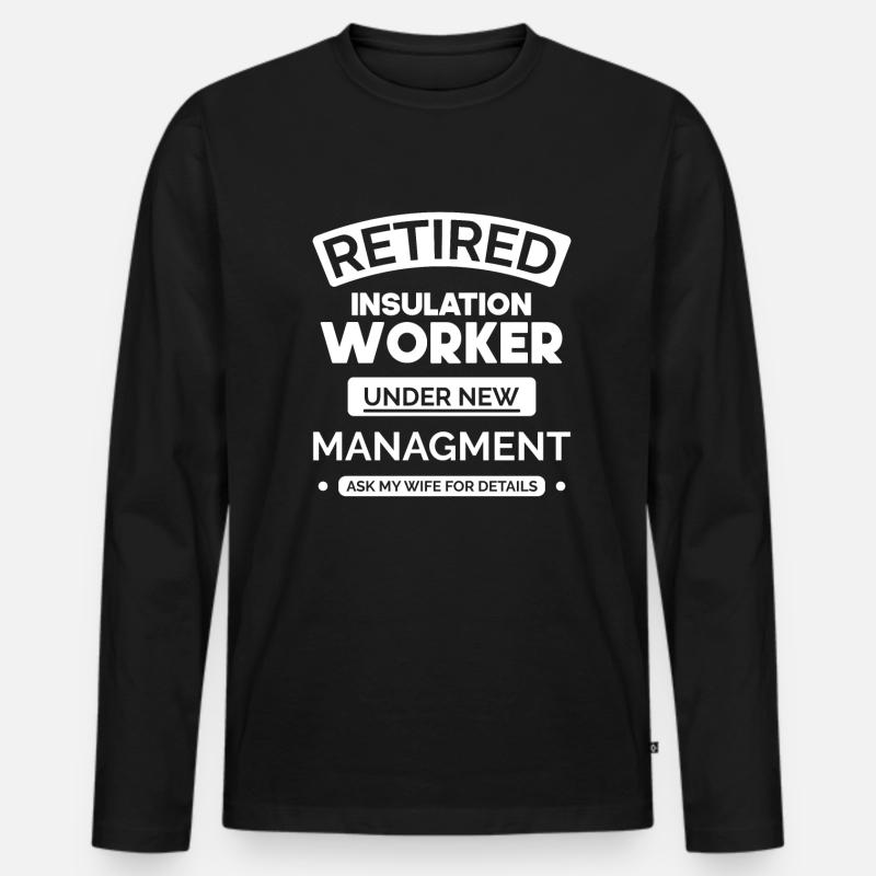 Isolierarbeiterin im Ruhestand - Männer Premium Bio Langarmshirt - Schwarz