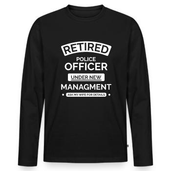 Policier Policier à la retraite - T-shirt manches longues Premium bio Homme - noir - Devant - Nico (187cm)