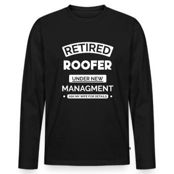 Dachdecker im Ruhestand - Männer Premium Bio Langarmshirt - Schwarz - Vorne - Nico (187cm)