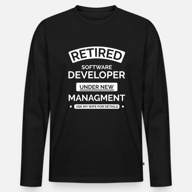 Retired Software Developer - Men's Premium Organic Long Sleeve Shirt - black