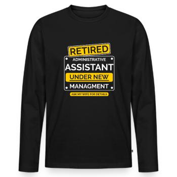 Verwaltungsassistent Ruhestand - Männer Premium Bio Langarmshirt - Schwarz - Vorne - Nico (187cm)