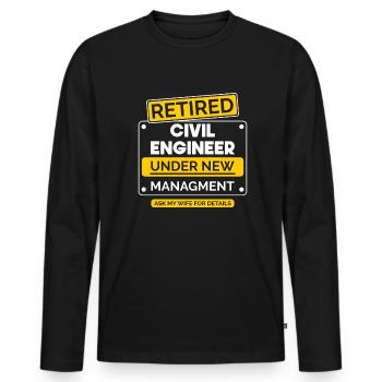 Civil Engineer Retirement - Men's Premium Organic Long Sleeve Shirt - black - Front - Nico (187cm)