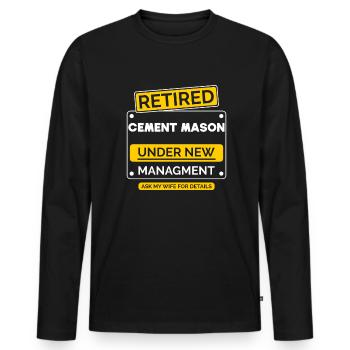 Maurer Maurermeister Ruhestand - Männer Premium Bio Langarmshirt - Schwarz - Vorne - Nico (187cm)