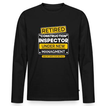 Building Inspector Retirement - Men's Premium Organic Long Sleeve Shirt - black - Front - Nico (187cm)
