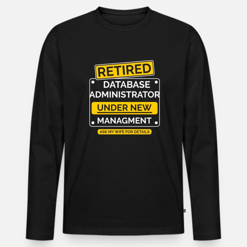 Daten Administrator Ruhestand - Männer Premium Bio Langarmshirt - Schwarz