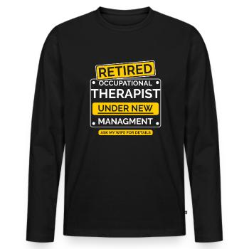 Occupational Therapist Retriement - Men's Premium Organic Long Sleeve Shirt - black - Front - Nico (187cm)