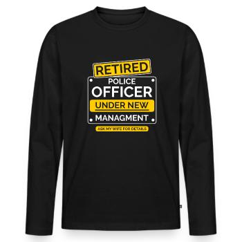 Policier Policier à la retraite - T-shirt manches longues Premium bio Homme - noir - Devant - Nico (187cm)