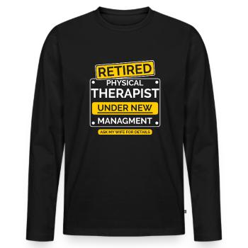 Physiotherapeut Ruhestand - Männer Premium Bio Langarmshirt - Schwarz - Vorne - Nico (187cm)