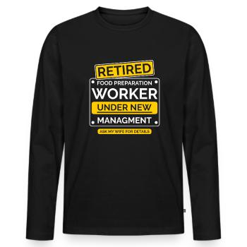 Baustelle Arbeiter Ruhestand - Männer Premium Bio Langarmshirt - Schwarz - Vorne - Nico (187cm)