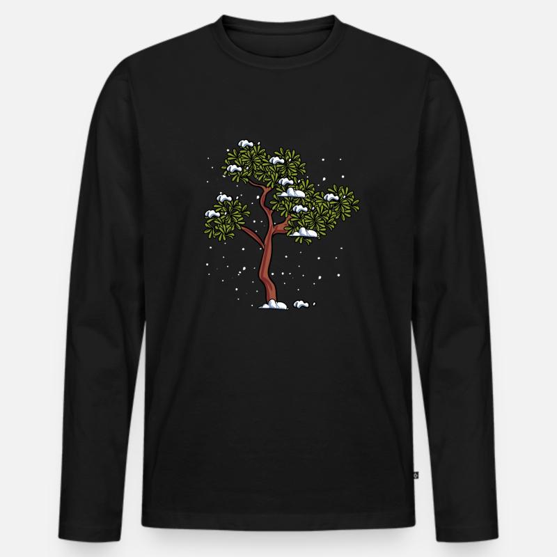Kastanienbaum Baum Wald - Männer Premium Bio Langarmshirt - Schwarz