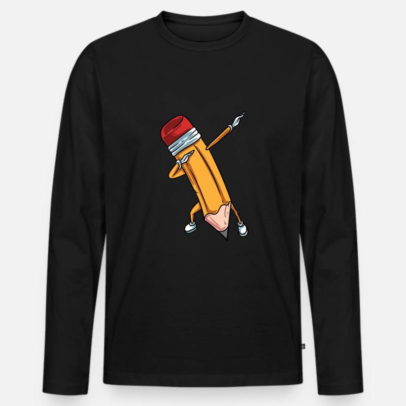 Bleistift Stift Schule - Männer Premium Bio Langarmshirt - Schwarz