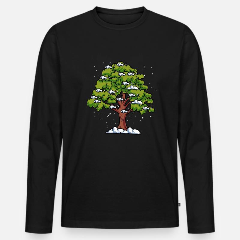 Eichenbaum Baum Wald - Männer Premium Bio Langarmshirt - Schwarz