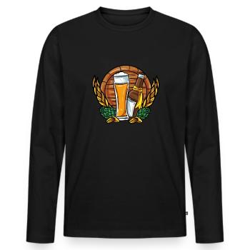 Beer Beer keg wheat beer - Men's Premium Organic Long Sleeve Shirt - black - Front - Nico (187cm)