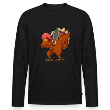 Turkey - Men's Premium Organic Long Sleeve Shirt - black - Front - Nico (187cm)