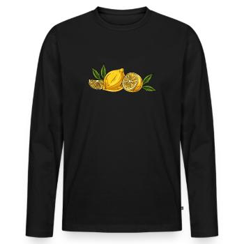 Fruits citronnés - T-shirt manches longues Premium bio Homme - noir - Devant - Nico (187cm)