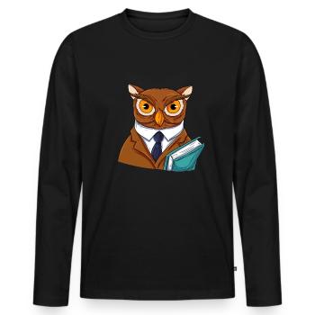 Owl Bird Eagle Owl - Men's Premium Organic Long Sleeve Shirt - black - Front - Nico (187cm)