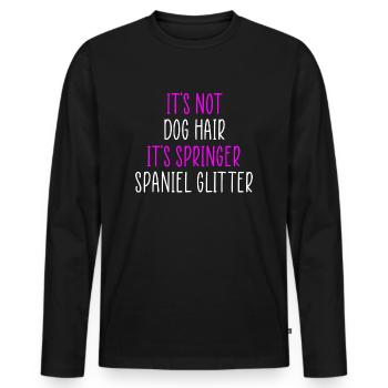 Paillettes d’épagneul Springer - T-shirt manches longues Premium bio Homme - noir - Devant - Nico (187cm)
