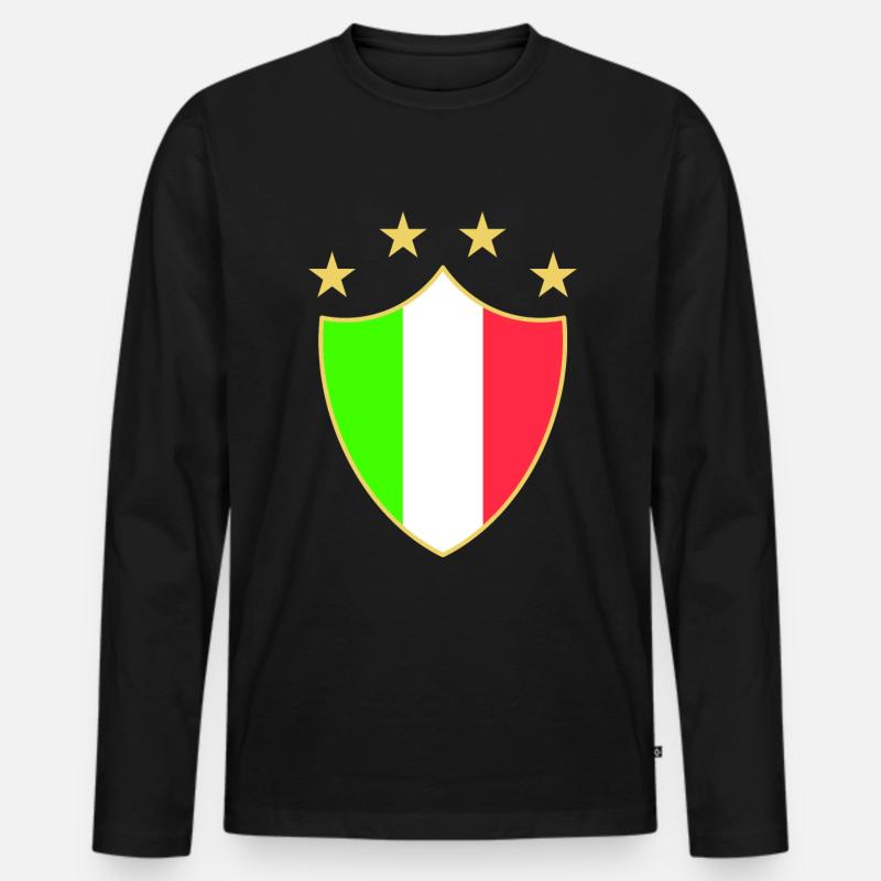 Italia fun - Männer Premium Bio Langarmshirt - Schwarz