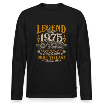 Legend Since 1975 Cadeau d’anniversaire moto - T-shirt manches longues Premium bio Homme - noir - Devant - Nico (187cm)