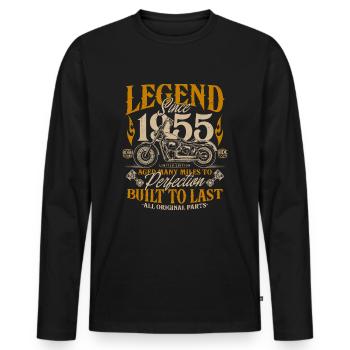 Legend Since 1955 Cadeau d’anniversaire moto - T-shirt manches longues Premium bio Homme - noir - Devant - Nico (187cm)