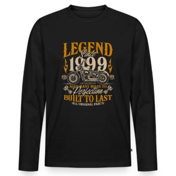 Legend Since 1999 Cadeau d’anniversaire moto - T-shirt manches longues Premium bio Homme - noir - Devant - Nico (187cm)