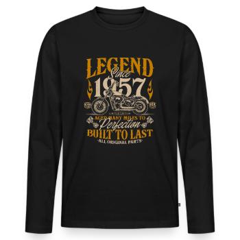 Legend Since 1957 Cadeau d’anniversaire moto - T-shirt manches longues Premium bio Homme - noir - Devant - Nico (187cm)