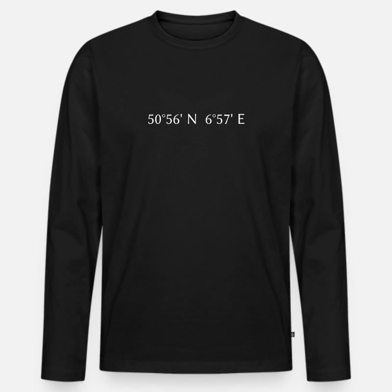 Coordinate di Colonia: moderne e minimaliste - Maglia a manica lunga ecologica premium da uomo - nero