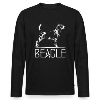 BEAGLE Hundeportrait Hund Hunde Wilsigns Jagdhund - Männer Premium Bio Langarmshirt - Schwarz - Vorne - Nico (187cm)