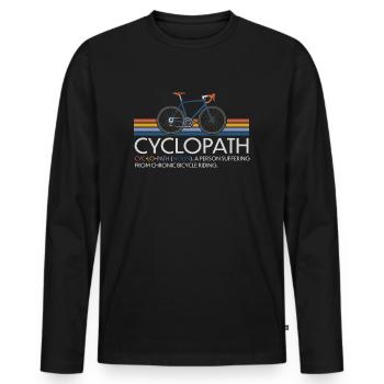 CYCLOPATH GRAVEL CYCLIST RETRO ROAD BIKE - Men's Premium Organic Long Sleeve Shirt - black - Front - Nico (187cm)