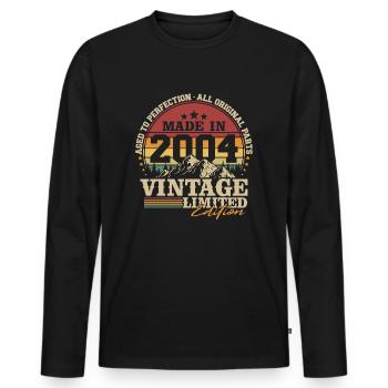 Hergestellt in 2004 Jahrgang Geburtstag Geschenk - Männer Premium Bio Langarmshirt - Schwarz - Vorne - Nico (187cm)
