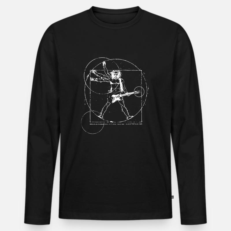 Gitarre - Männer Premium Bio Langarmshirt - Schwarz